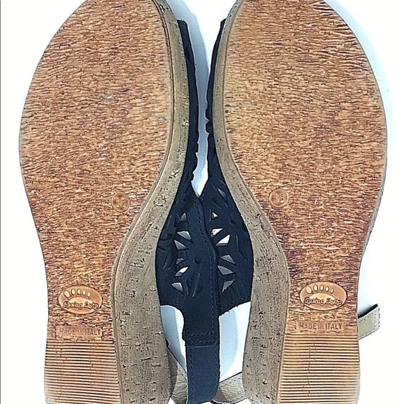 Spring Step Black Wedge Sandals EU 38 US 7.5 8 - Picture 6 of 6